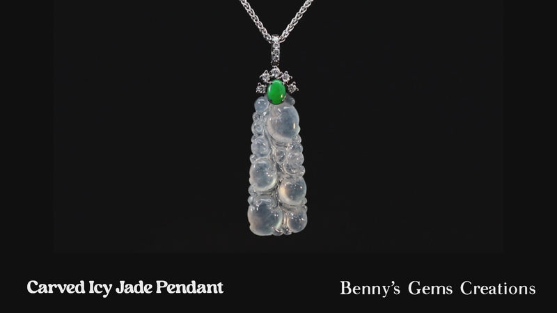 Carved Icy Jade Pendant