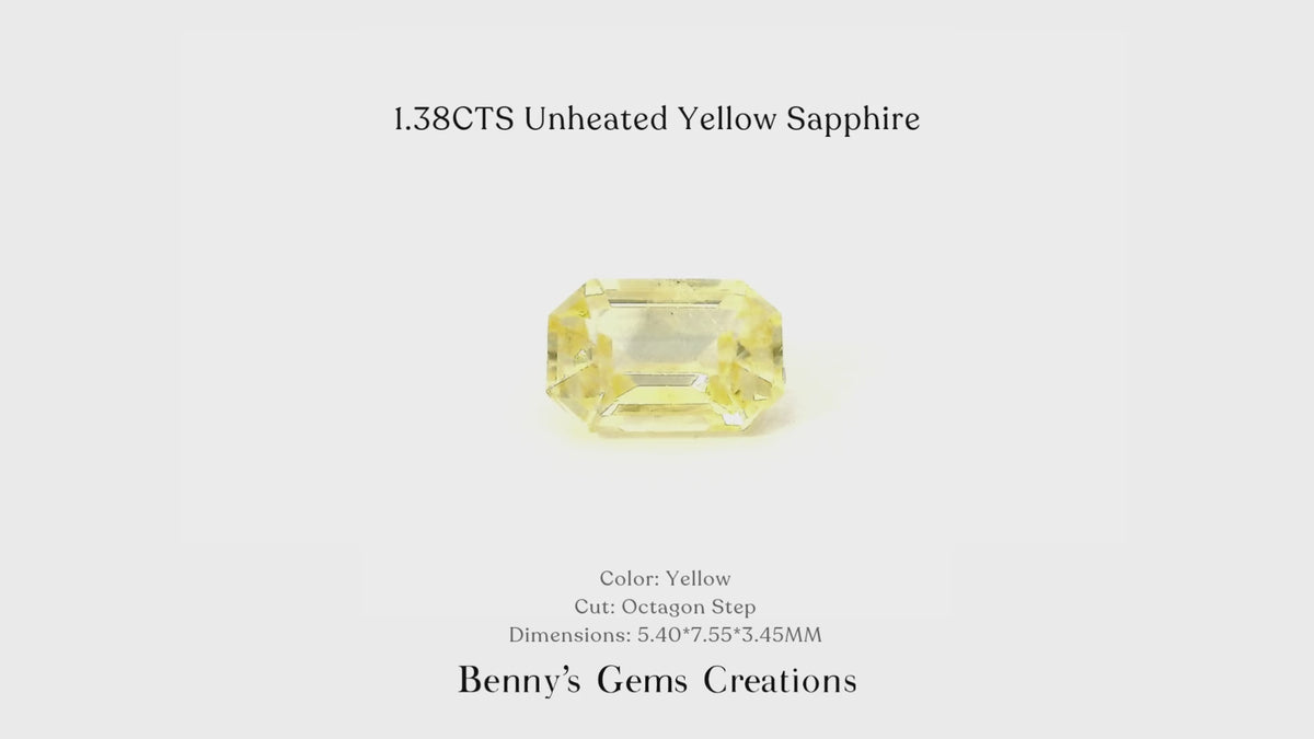 1.38CTS Unheated Yellow Sapphire