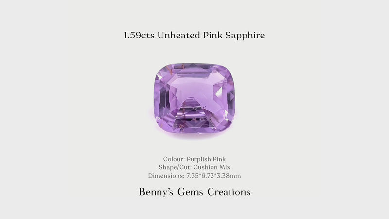 1.59cts Unheated Pink Sapphire - Benny's Gems Creations
