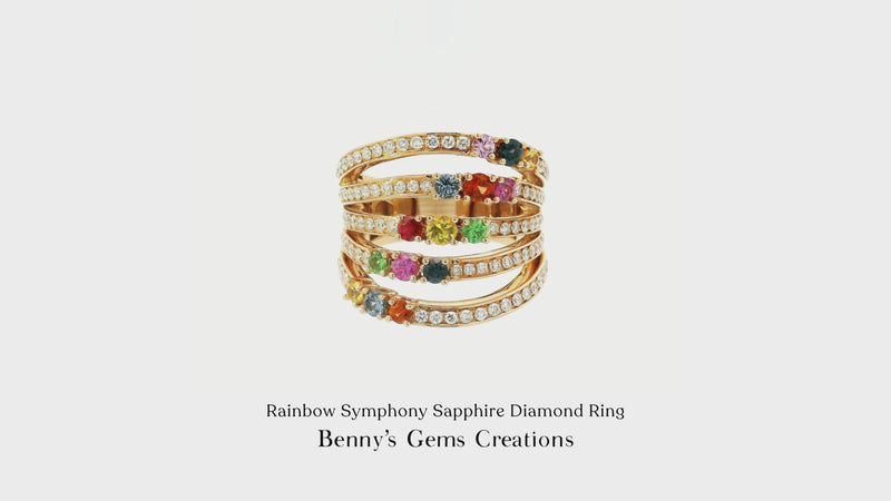 Rainbow Symphony Sapphire Diamond Ring