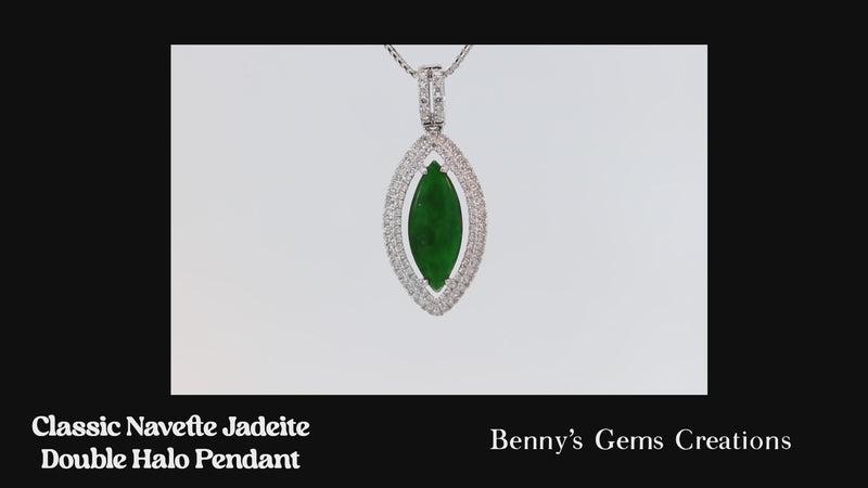 pendant jadeite double halo diamond