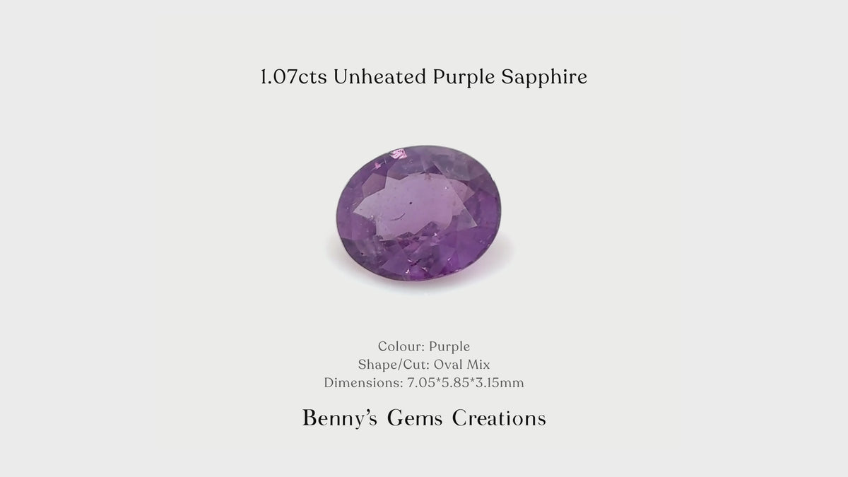 1.07cts Unheated Purple Sapphire