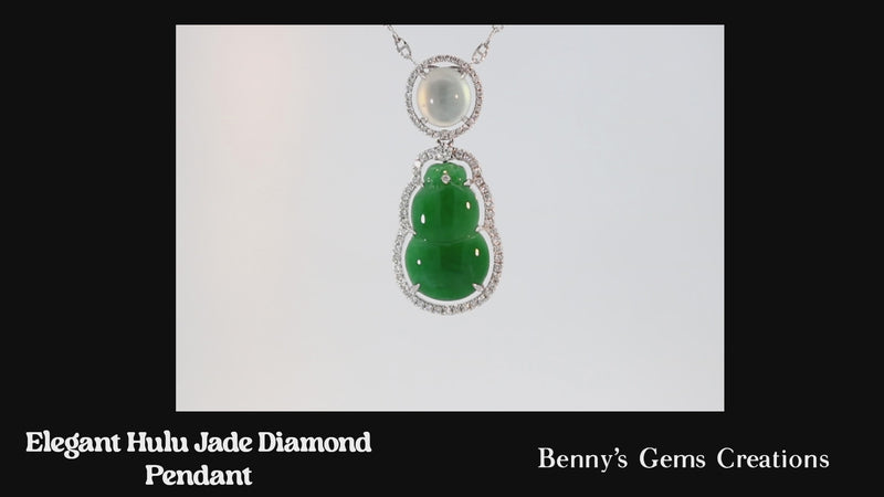 Elegant Hulu Jade Diamond Pendant