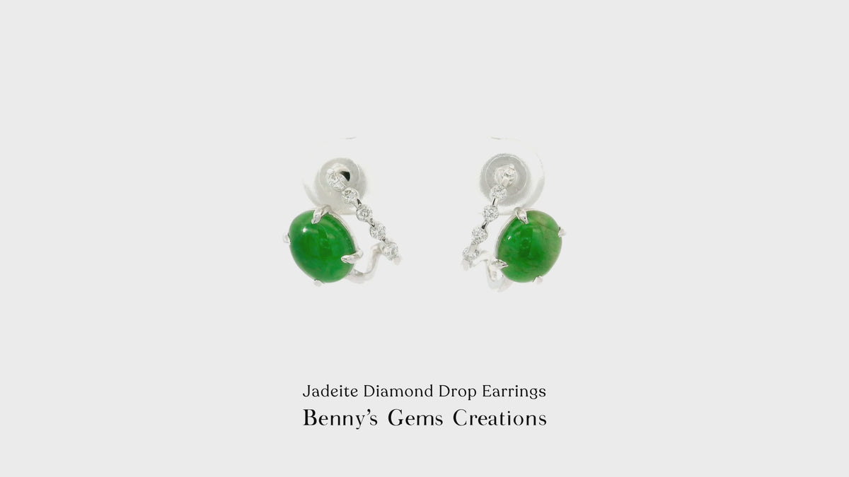 Jadeite Diamond Drop Earrings