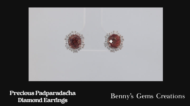 Earrings  Precious  Padparadscha 
 Diamond