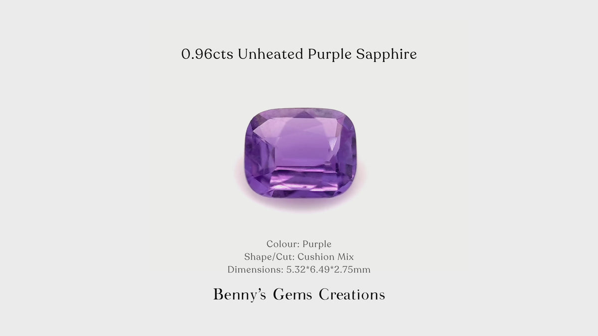 0.96cts Unheated Purple Sapphire