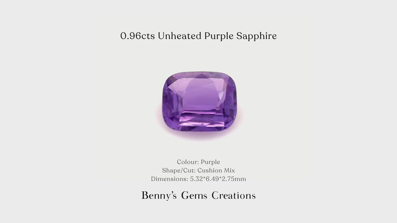 0.96cts Unheated Purple Sapphire