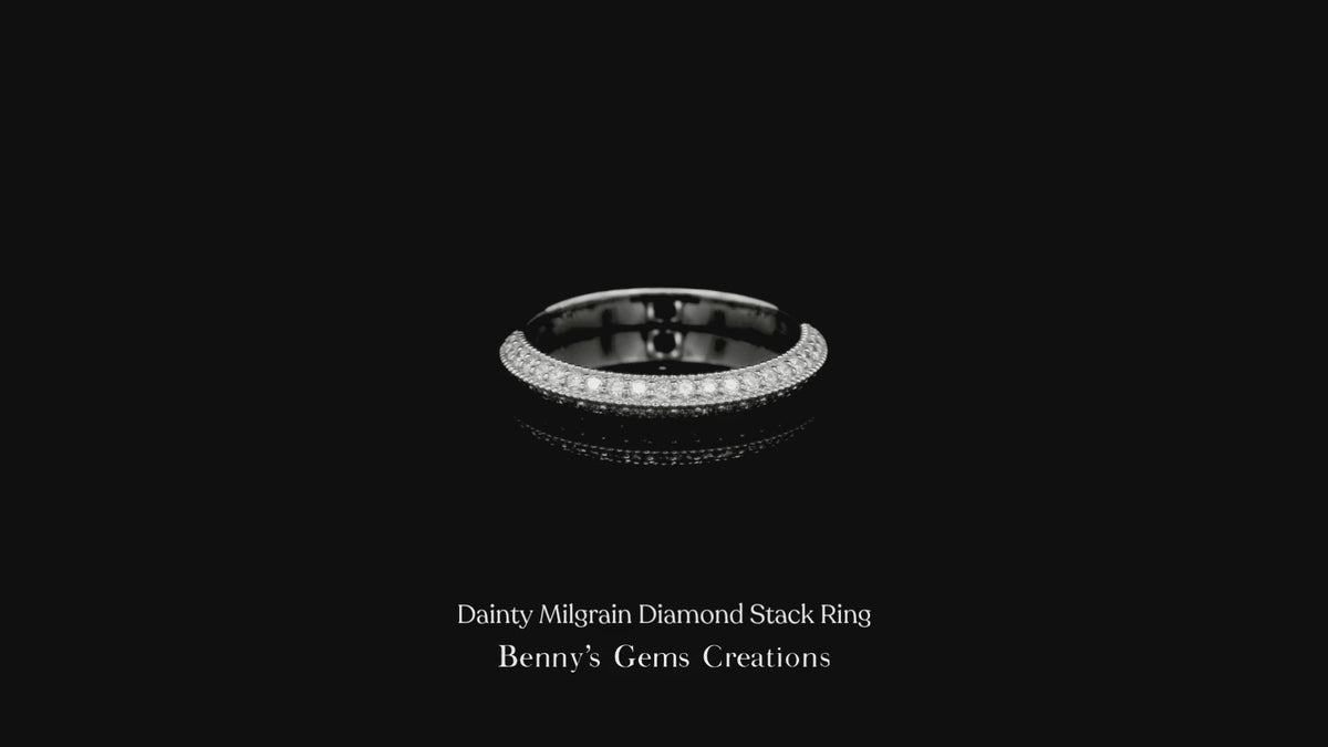 Dainty Milgrain Diamond Stack Ring