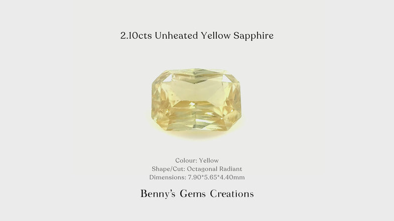 2.10cts Unheated Yellow Sapphire - Benny's Gems Creations
