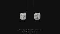 Dainty Baguette Cluster Diamond Earrings