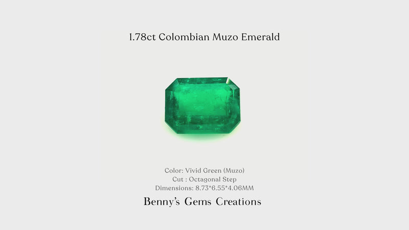 1.78cts Colombian Muzo Emerald - Benny's Gems Creations