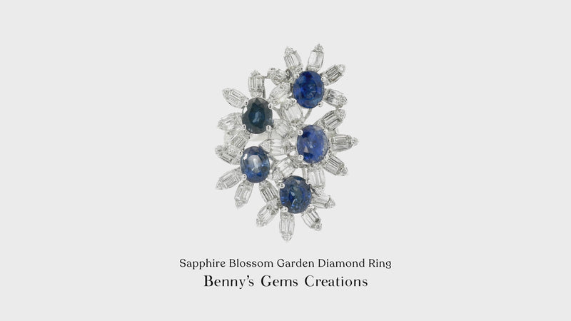 Sapphire Blossom Garden Diamond Ring