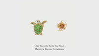 Little Tsavorite Turtle Star Studs