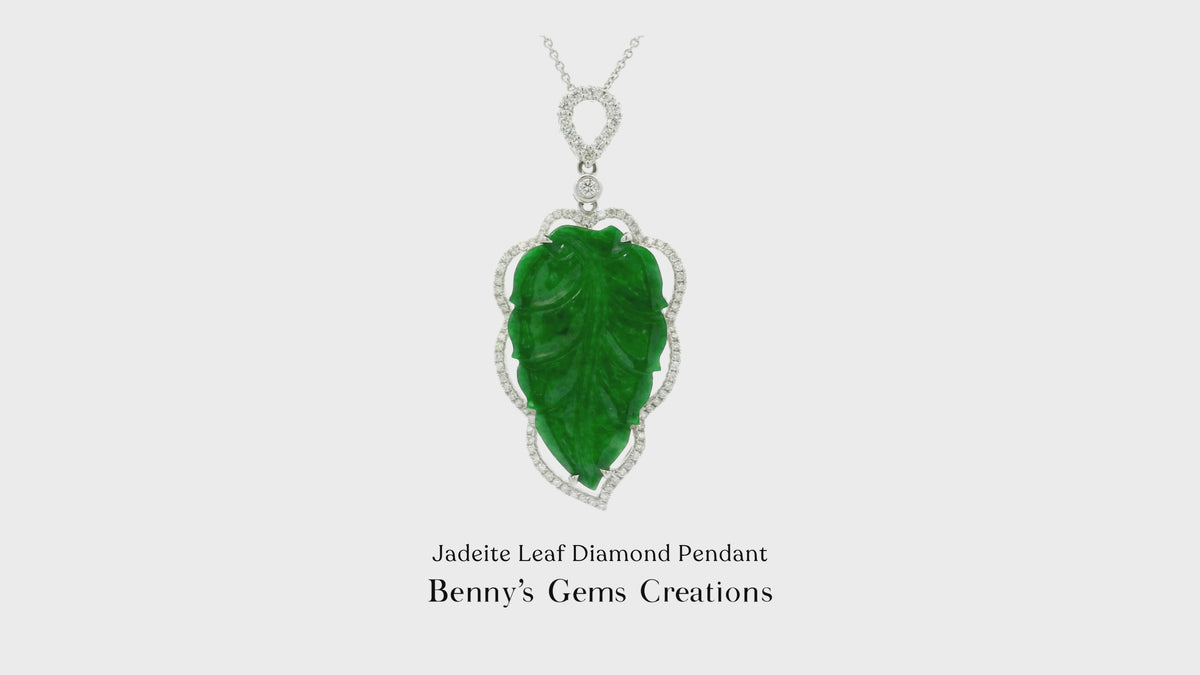 Jadeite Leaf Diamond Pendant