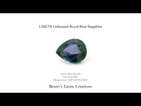 1.59 carat unheated royal blue sapphire – natural, untreated gemstone with vivid royal blue color and excellent brilliance, perfect for fine jewelry.