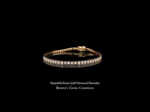 Elegant rose gold diamond bracelet featuring a timeless design with brilliant-cut diamonds for a luxurious and sophisticated look.