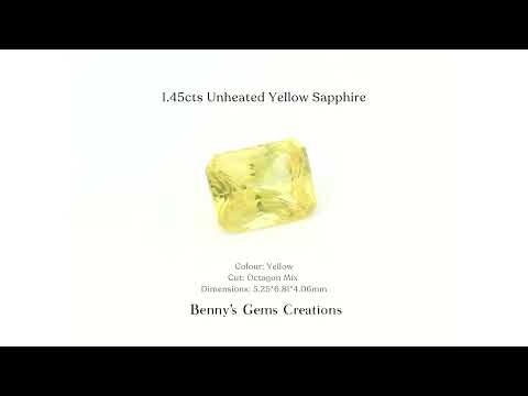 1.45cts Unheated Yellow Sapphire - Benny's Gems Creations

