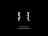 Fancy Huggie Style Diamond Earrings with brilliant-cut diamonds, in polished white gold