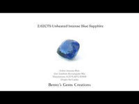 2.62CTS Unheated Intense Blue Sapphire - Benny's Gems Creations