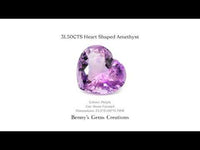 31.50CTS Heart Shaped Amethyst with deep purple hue and brilliant cut