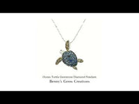 Ocean Turtle Gemstone Diamond Pendant