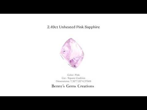 2.49 carats unheated pink sapphire with vivid pink color and exceptional clarity, natural untreated gemstone perfect for luxury jewelry designs