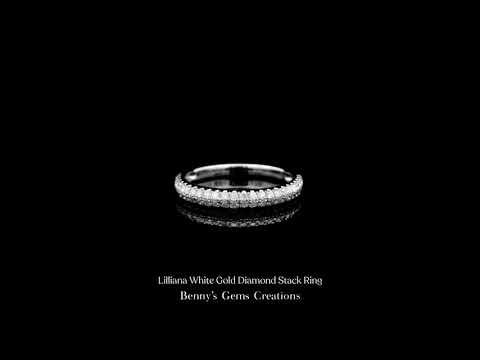Lilliana White Gold Diamond Stack Ring with delicate sparkling diamonds