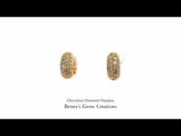 Chocolate Diamond Huggies featuring white and brown diamonds – elegant two-tone diamond earrings that add warmth and sparkle to any look.