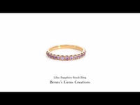 Elegant lilac sapphire stack ring with soft purple sapphires, perfect for layering