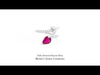 Elegant Ruby Diamond Bypass Ring with vibrant ruby center and sparkling diamonds