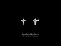 Dainty Diamond Cross Earrings featuring diamond cross design in fine jewelry setting