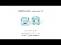4.92CTS Light Blue Aquamarine Pair - Benny's Gems Creations
