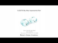 4.43 carat sky blue aquamarine pair – matching natural gemstones with vivid light blue color and excellent clarity, ideal for earrings or custom fine jewelry.