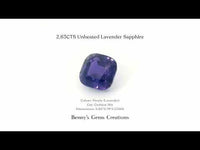 2.63CTS Unheated Lavender Sapphire - Benny's Gems Creations
