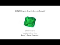 2.35 carat intense green Colombian emerald with vibrant color and natural clarity, premium cut gemstone for fine jewelry.