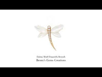 Dainty dragonfly brooch crafted with natural shell detailing