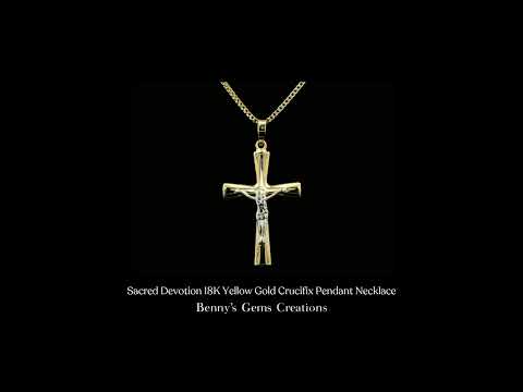 Sacred Devotion 18K Yellow Gold Crucifix Pendant Necklace featuring a Detailed Cross Design with Polished Finish