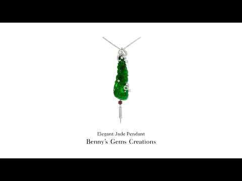 Elegant Jade Pendant featuring lustrous natural green jade gemstone with glossy finish and timeless design