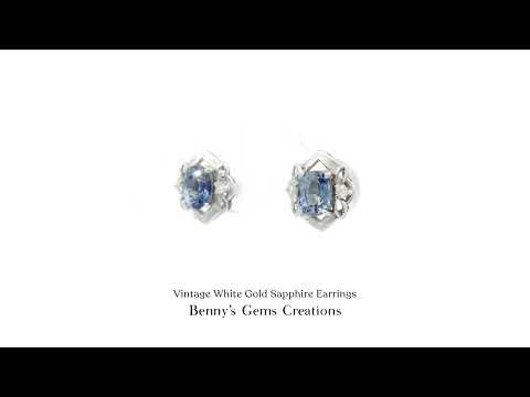White Gold Sapphire Earrings