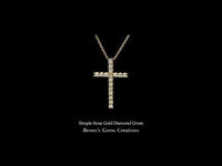 Simple Rose Gold Diamond Cross with sparkling diamond accents in classic fine jewelry style
