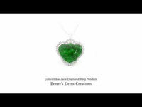 Convertible Jade Diamond Ring Pendant accented with sparkling diamonds