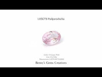 1.05CTS padparadscha sapphire showcasing delicate blend of pink and orange hues with brilliant clarity