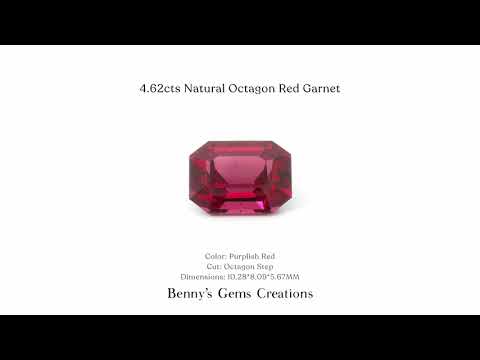 Natural Octagon Red Garnet 4.62ct – faceted gemstone for rings or pendants