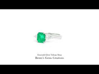 Emerald Glow Trilogy Ring with sparkling diamond accents