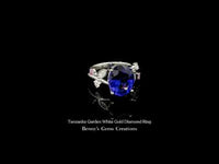 Tanzanite Garden White Gold Diamond Ring in white gold with sparkling diamond accents, elegant statement jewelry