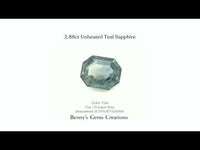 2.88 carats unheated teal sapphire gemstone showcasing a natural vivid teal hue with exceptional brilliance.