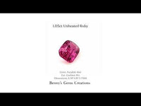 1.05CTS Unheated Ruby – natural ruby with vivid red color and brilliant clarity.