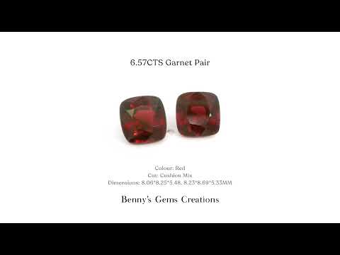 6.57CTS Garnet Pair - Benny's Gems Creations
