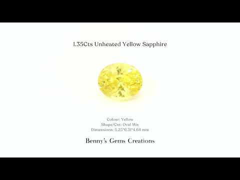1.35Cts Unheated Yellow Sapphire