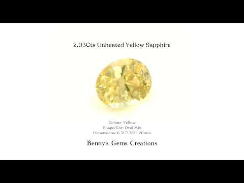 2.03Cts Unheated Yellow Sapphire
